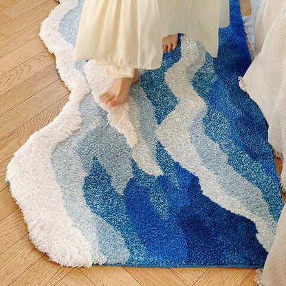 Coastal Caress | Soft & Aesthetic Ocean Wave Rug