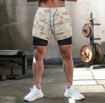 Jake | Sportliche und strapazierfähige 2-in-1-Laufshorts in Camouflage 