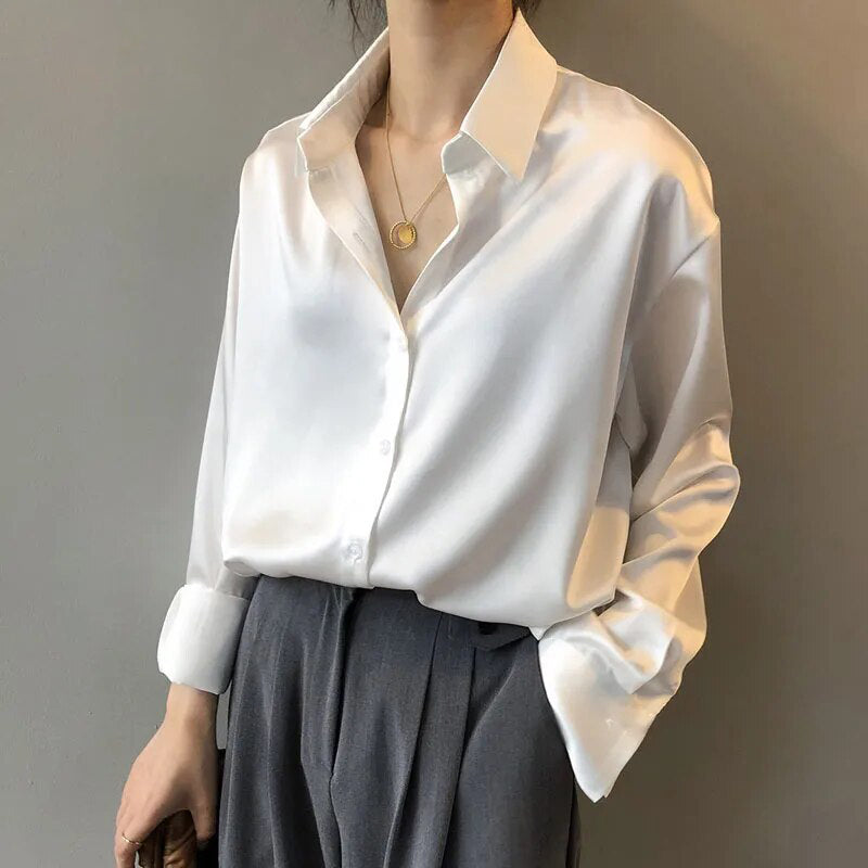 Selena | Classic and Elegant Satin Blouse