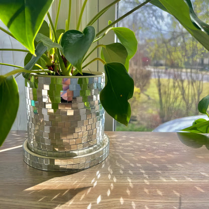 Sparkle Sprout | Lively & Light-Reflecting Disco Planter Pot