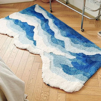 Coastal Caress | Soft & Aesthetic Ocean Wave Rug