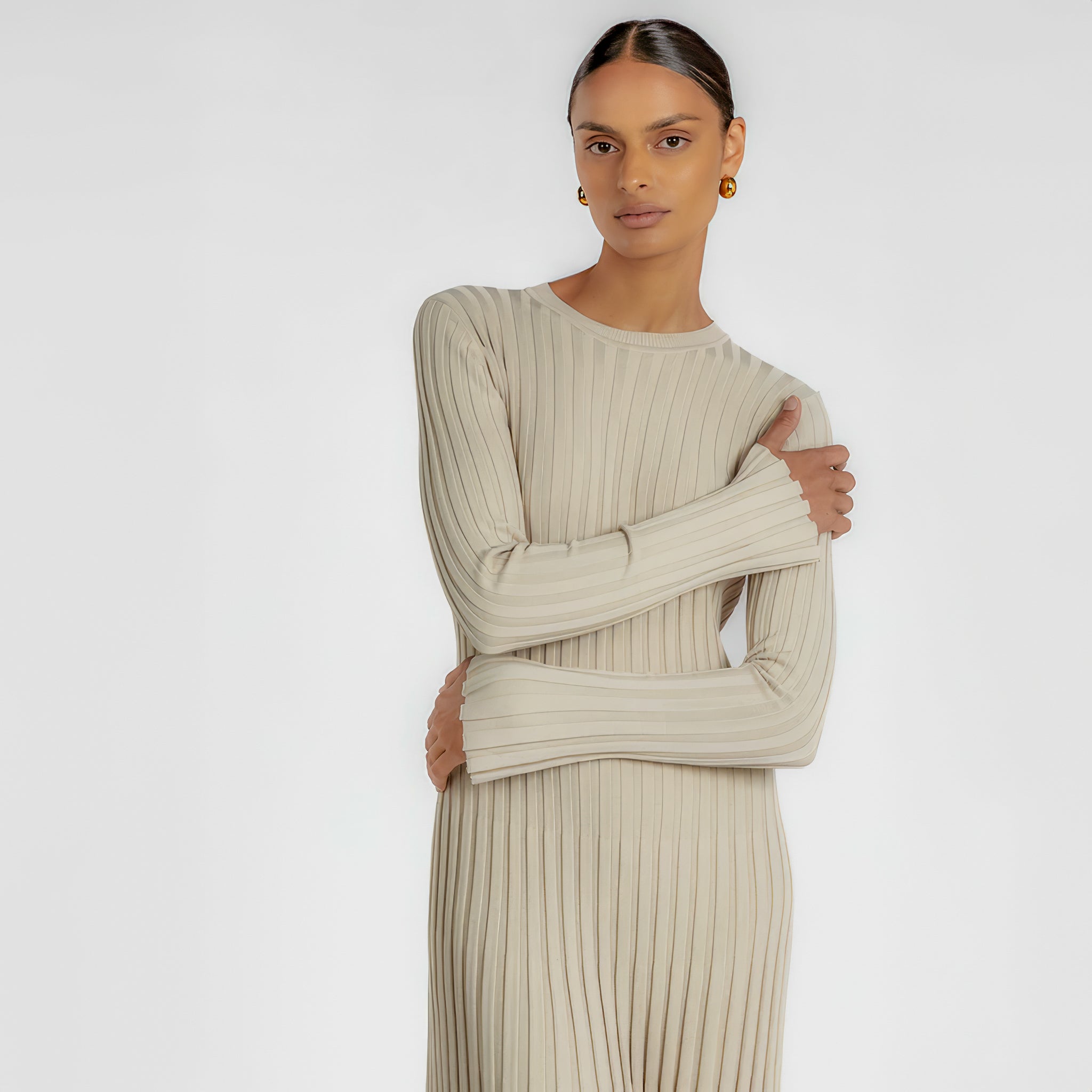 Leah | Tailored Knit Maxi Dress