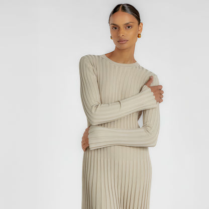 Leah | Tailored Knit Maxi Dress