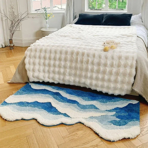 Coastal Caress | Soft & Aesthetic Ocean Wave Rug