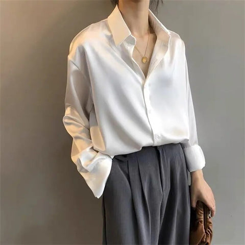 Selena | Classic and Elegant Satin Blouse