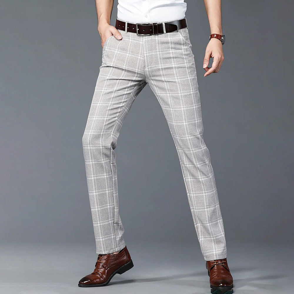 Leonardo | Elegant & Versatile Stretchable Plaid Pants