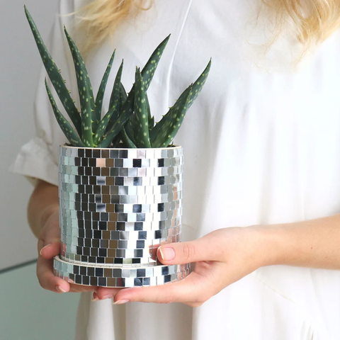 Sparkle Sprout | Lively & Light-Reflecting Disco Planter Pot