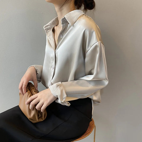 Selena | Classic and Elegant Satin Blouse