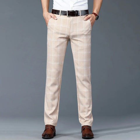 Leonardo | Elegant & Versatile Stretchable Plaid Pants