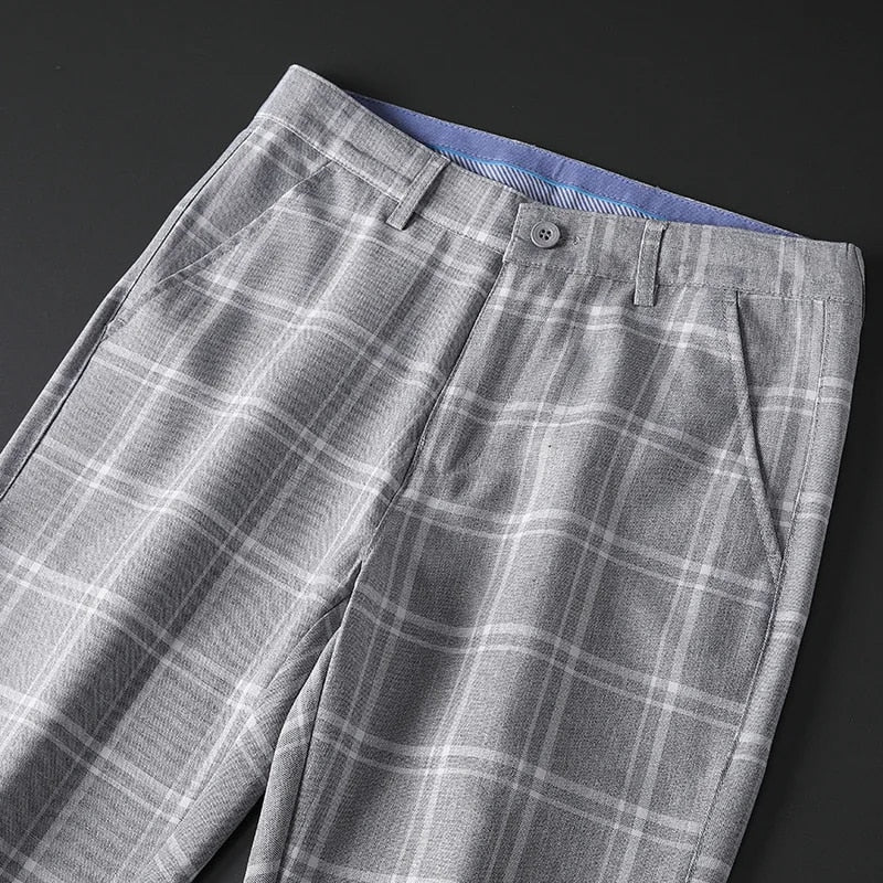 Leonardo | Elegant & Versatile Stretchable Plaid Pants