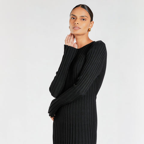 Leah | Tailored Knit Maxi Dress