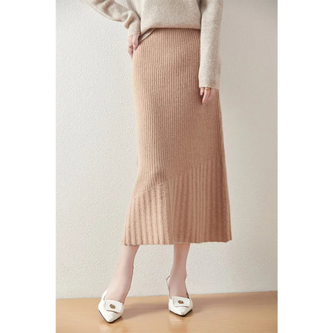 Sophia | Stylish Knitted Midi Skirt