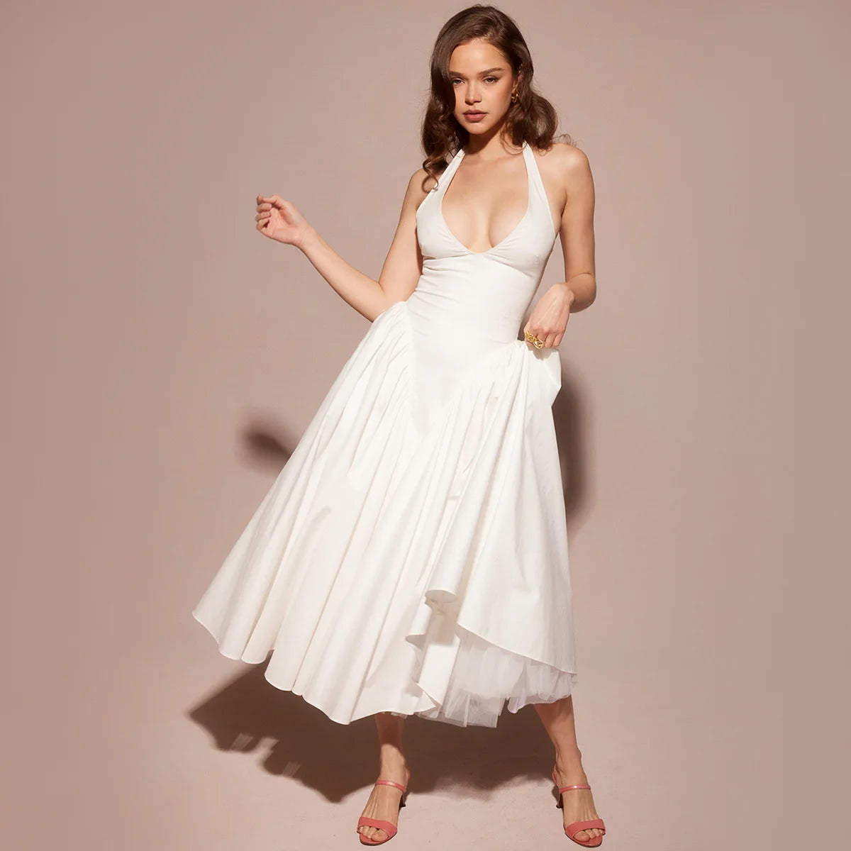 Marilyn | Timeless Halter Midi Dress