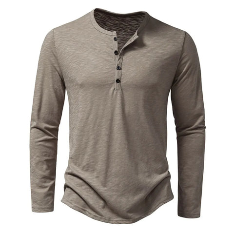 Men's Casual Long Sleeve Henley