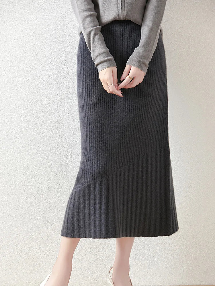 Sophia | Stylish Knitted Midi Skirt