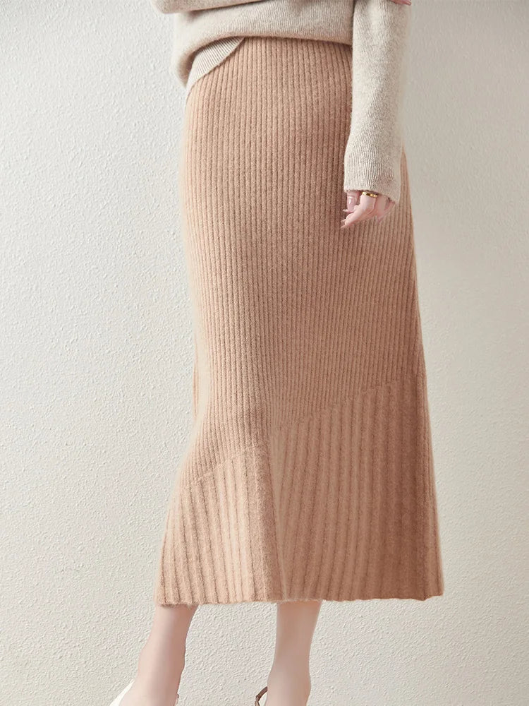 Sophia | Stylish Knitted Midi Skirt