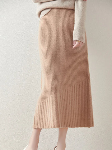 Sophia | Stylish Knitted Midi Skirt