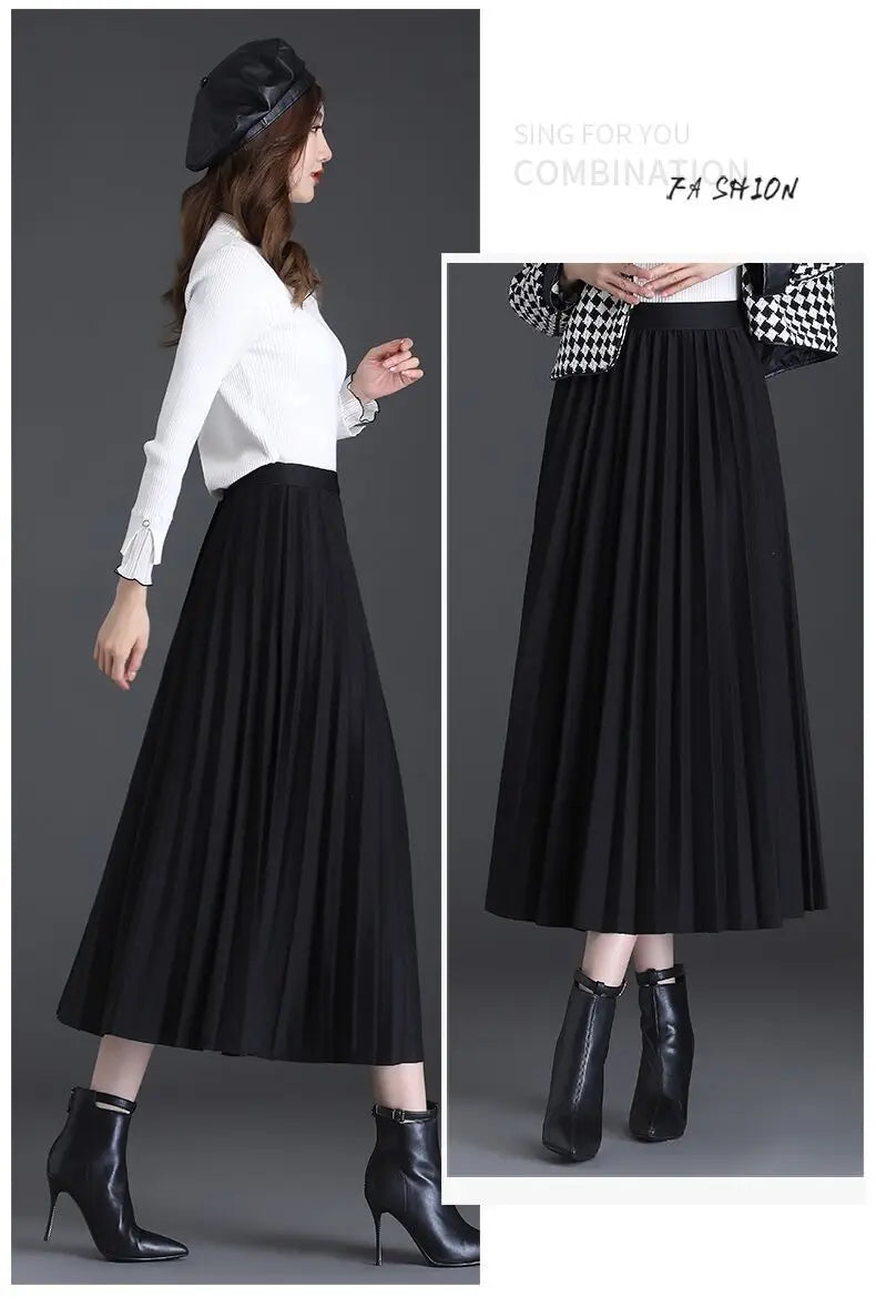 Claire | Chic Pleated Midi Skirt