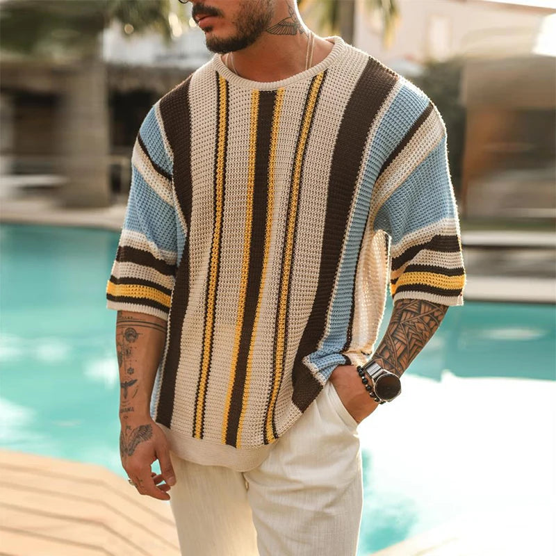 Stylish Striped Knit Pullover