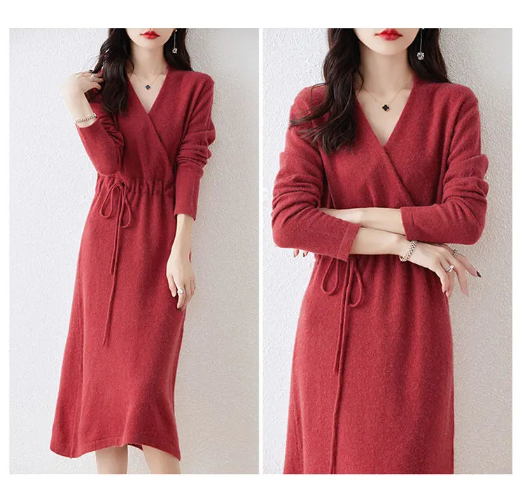 Sienna | Cozy Knit Wrap Dress