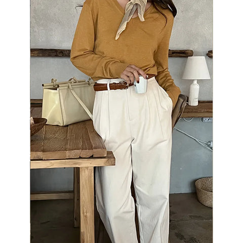 Ella | Classic High-Waist Pleated Trousers