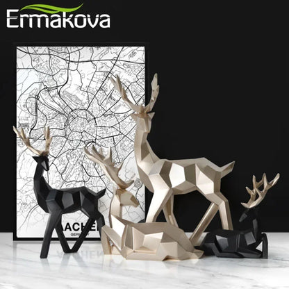 Erma | Resin Geometric Deer Sculpture Set