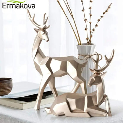 Erma | Resin Geometric Deer Sculpture Set