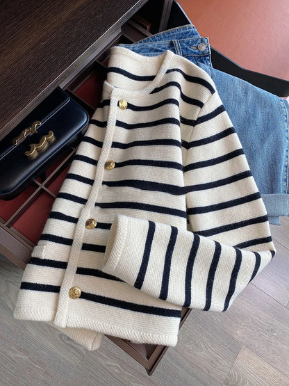 Chloe | Striped Buttoned Cardigan