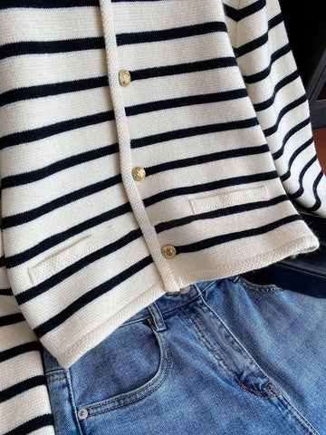 Chloe | Striped Buttoned Cardigan