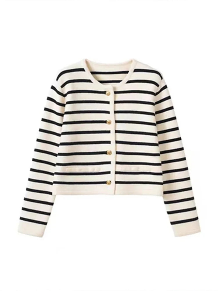 Chloe | Striped Buttoned Cardigan