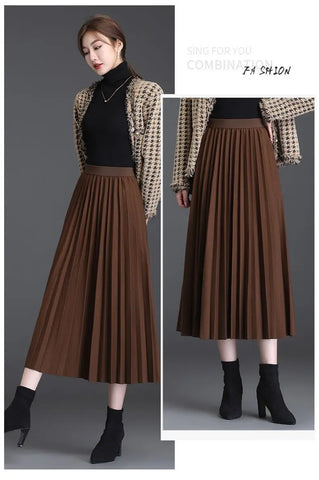 Claire | Chic Pleated Midi Skirt