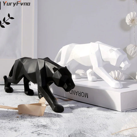 Panthera | Resin Geometric Panther Sculptures