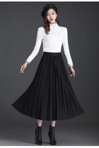 Claire | Chic Pleated Midi Skirt