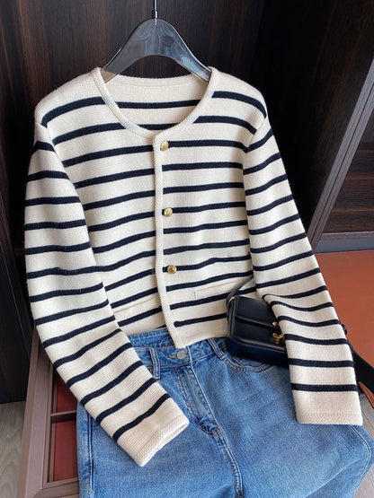 Chloe | Striped Buttoned Cardigan