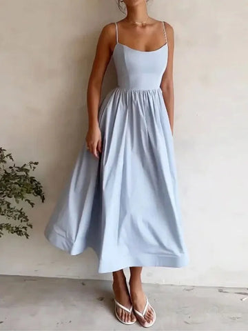 Chic Spaghetti Strap Midi Dress