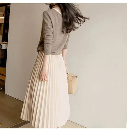 Claire | Chic Pleated Midi Skirt