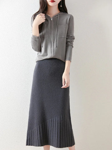 Sophia | Stylish Knitted Midi Skirt