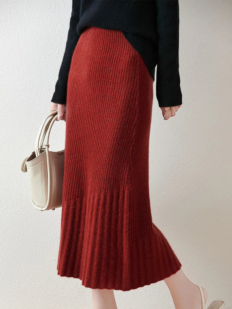 Sophia | Stylish Knitted Midi Skirt