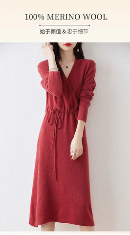 Sienna | Cozy Knit Wrap Dress