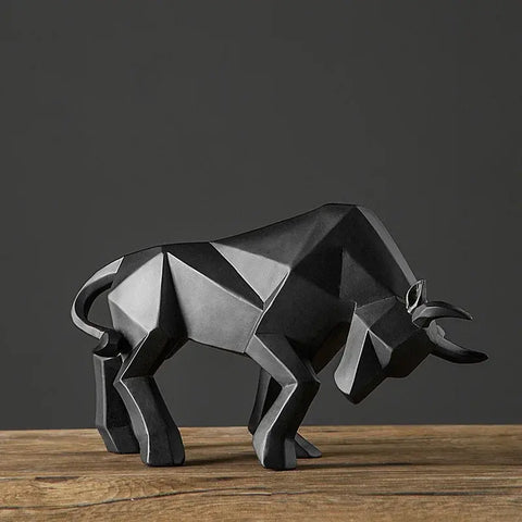 Homer | Resin Geometric Bull Sculpture