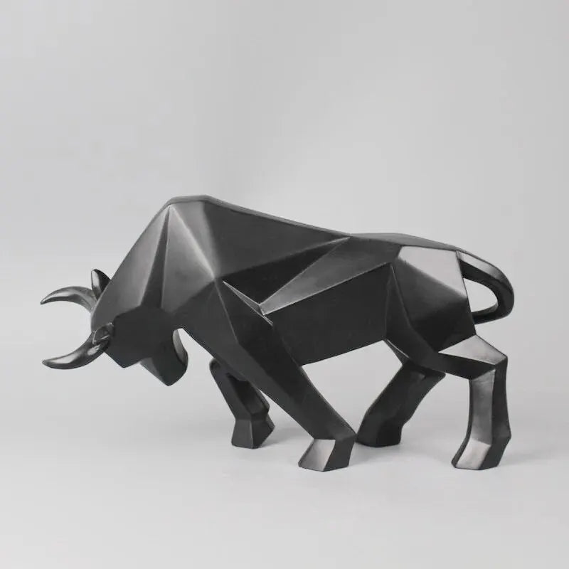 Homer | Resin Geometric Bull Sculpture