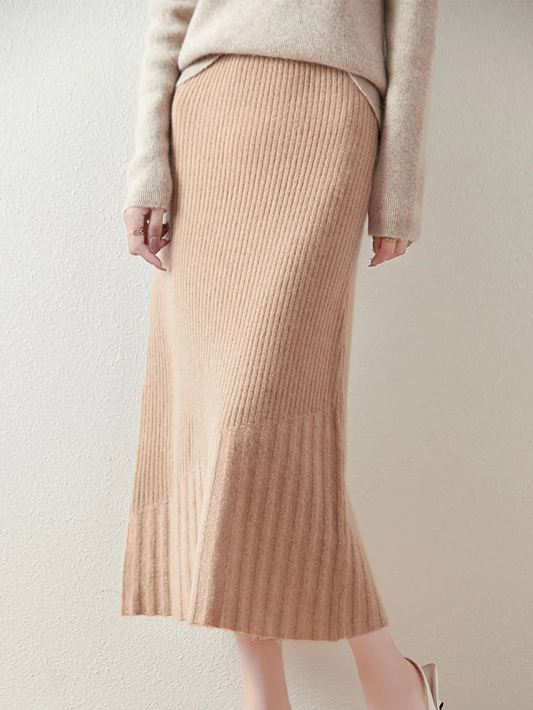 Sophia | Stylish Knitted Midi Skirt