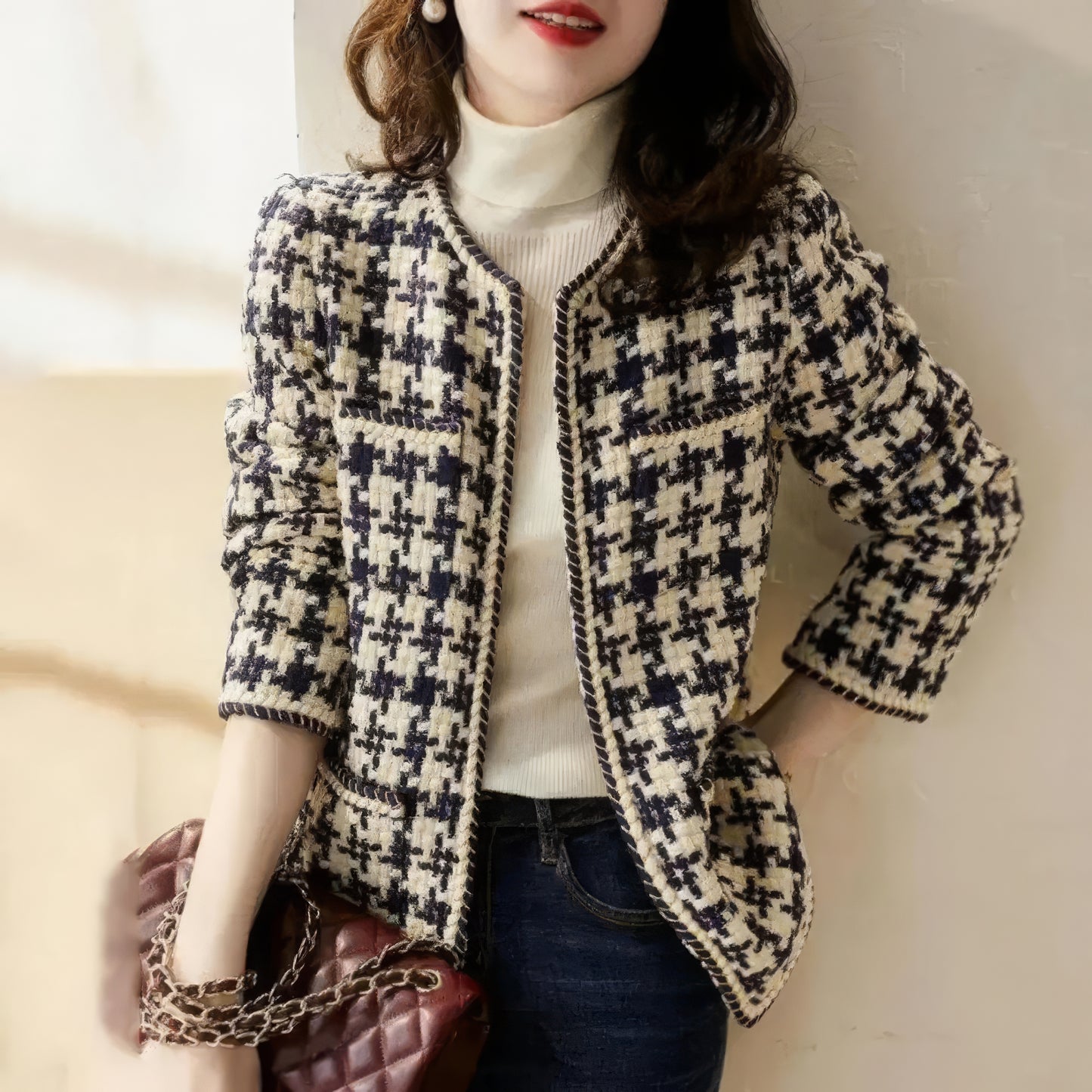 Natalia | Warme &amp; elegante Vintage Tweedjacke