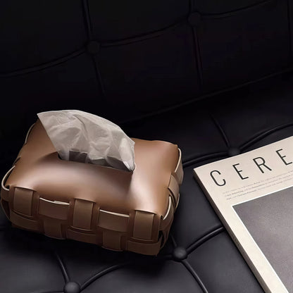 Plaid Prestige | Luxurious & Creative Leather Tissue Box