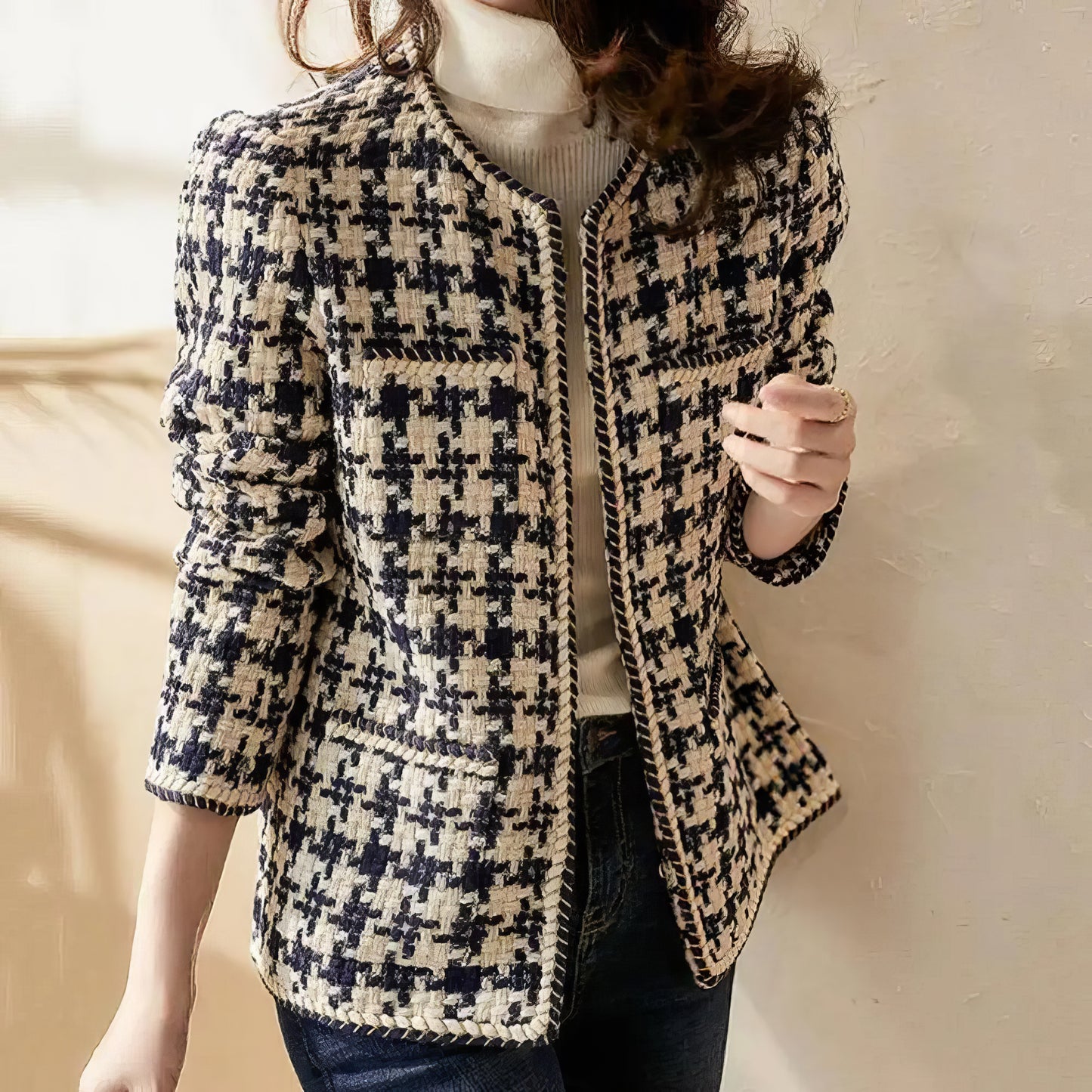 Natalia | Warme &amp; elegante Vintage Tweedjacke