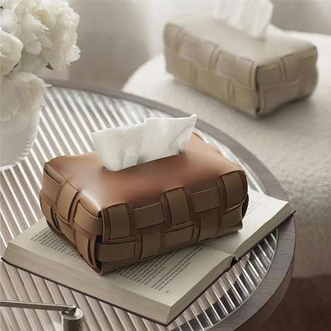 Plaid Prestige | Luxurious & Creative Leather Tissue Box