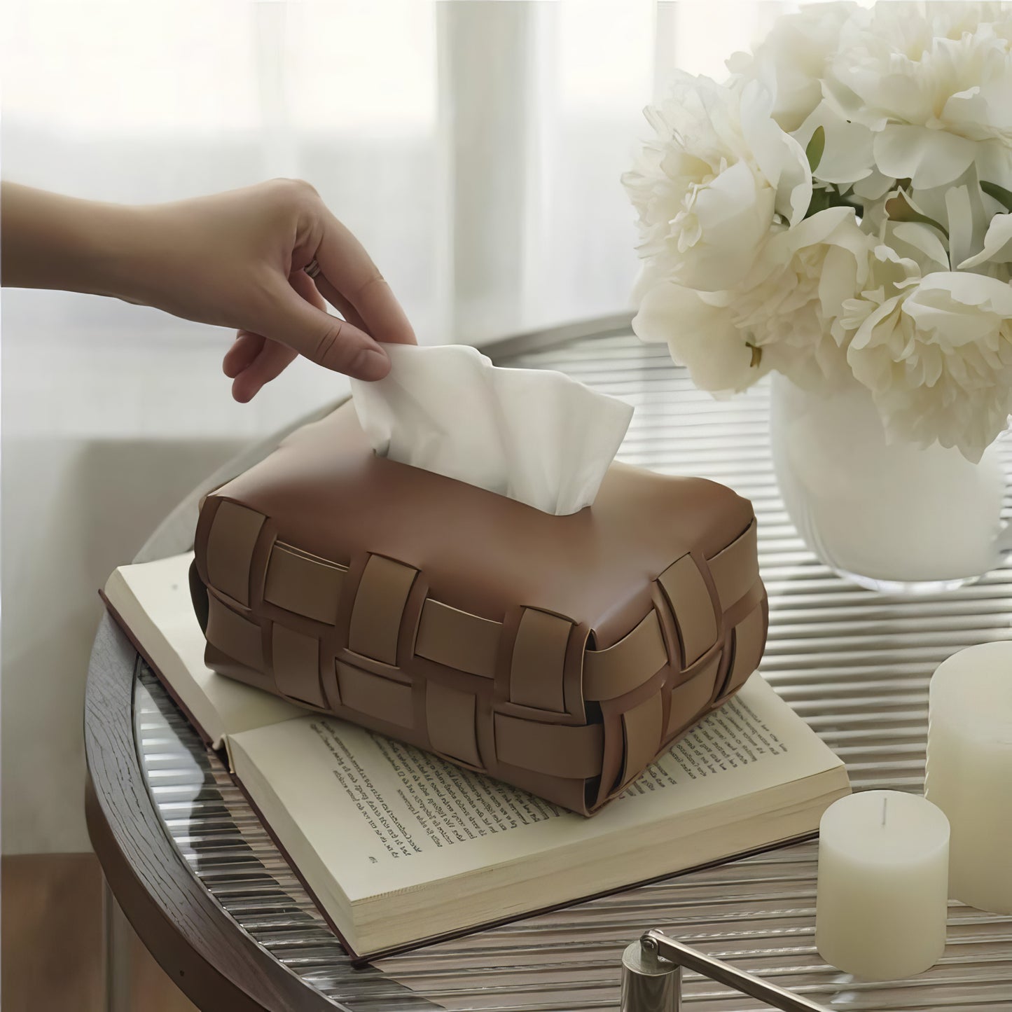 Plaid Prestige | Luxurious & Creative Leather Tissue Box