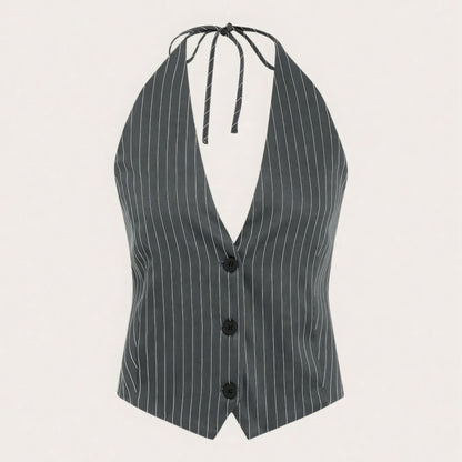 Daphne | Chic & Sophisticated Striped Suit Vest