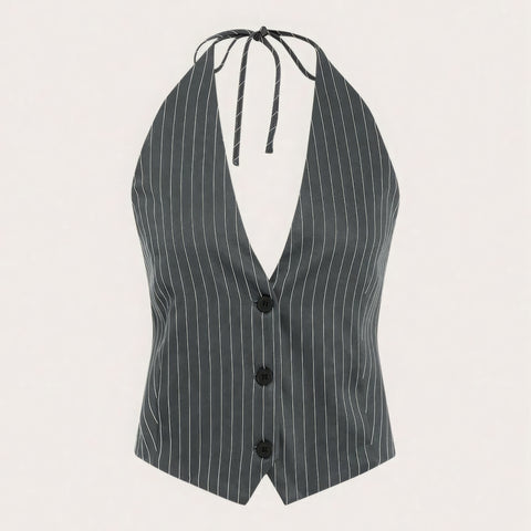 Daphne | Chic & Sophisticated Striped Suit Vest