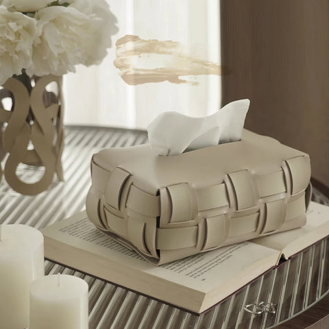 Plaid Prestige | Luxurious & Creative Leather Tissue Box